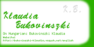 klaudia bukovinszki business card